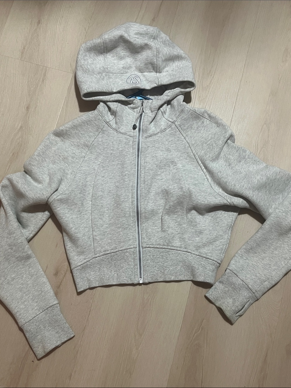 lululemon athletica Light Gray Cropped Zip Hoodie